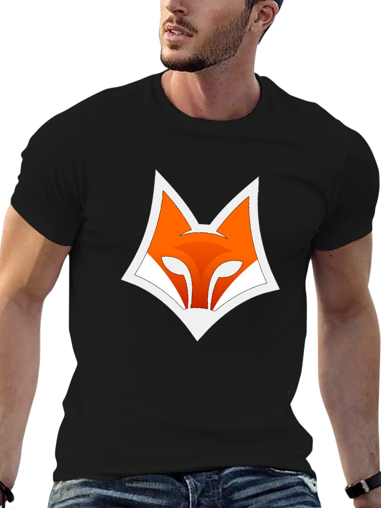 Fox Logo Graphic Print Black T-Shirt