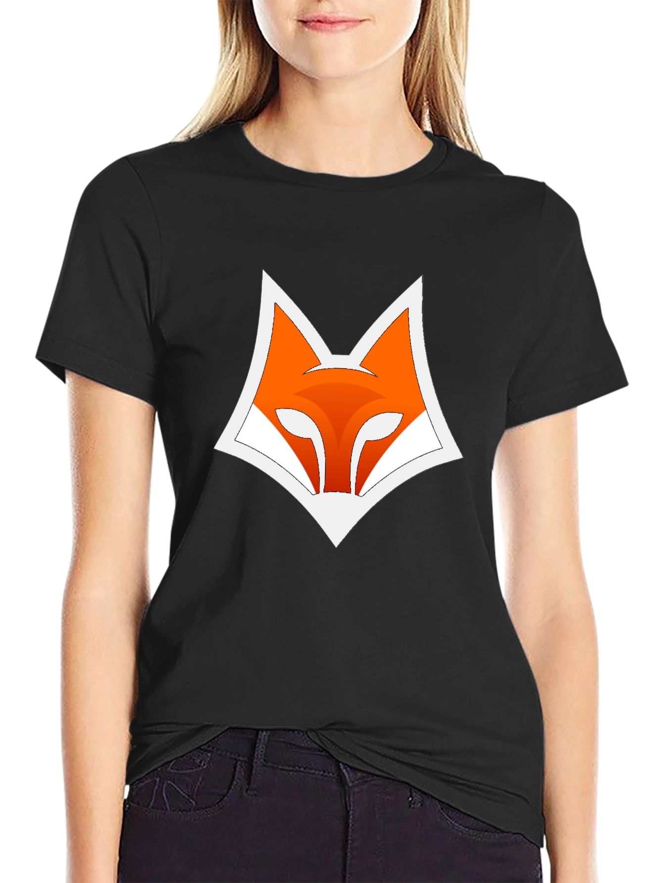 Fox Logo Graphic Print Black T-Shirt