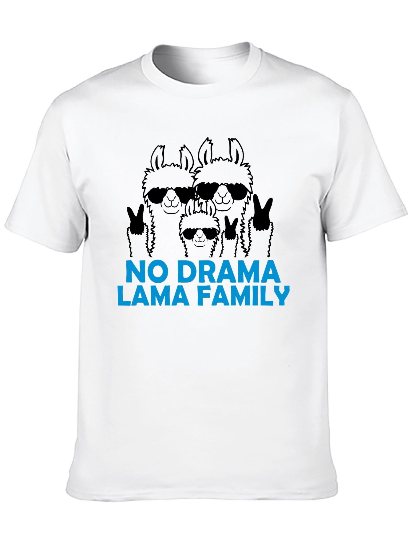 Cool Llama Family Graphic T-Shirt - No Drama