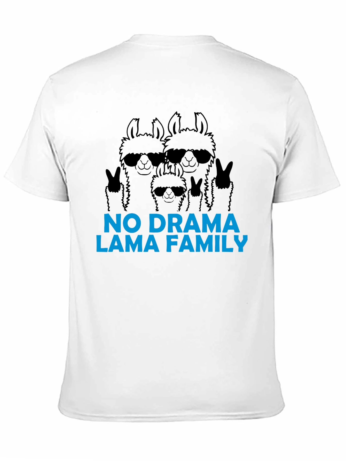 Cool Llama Family Graphic T-Shirt - No Drama