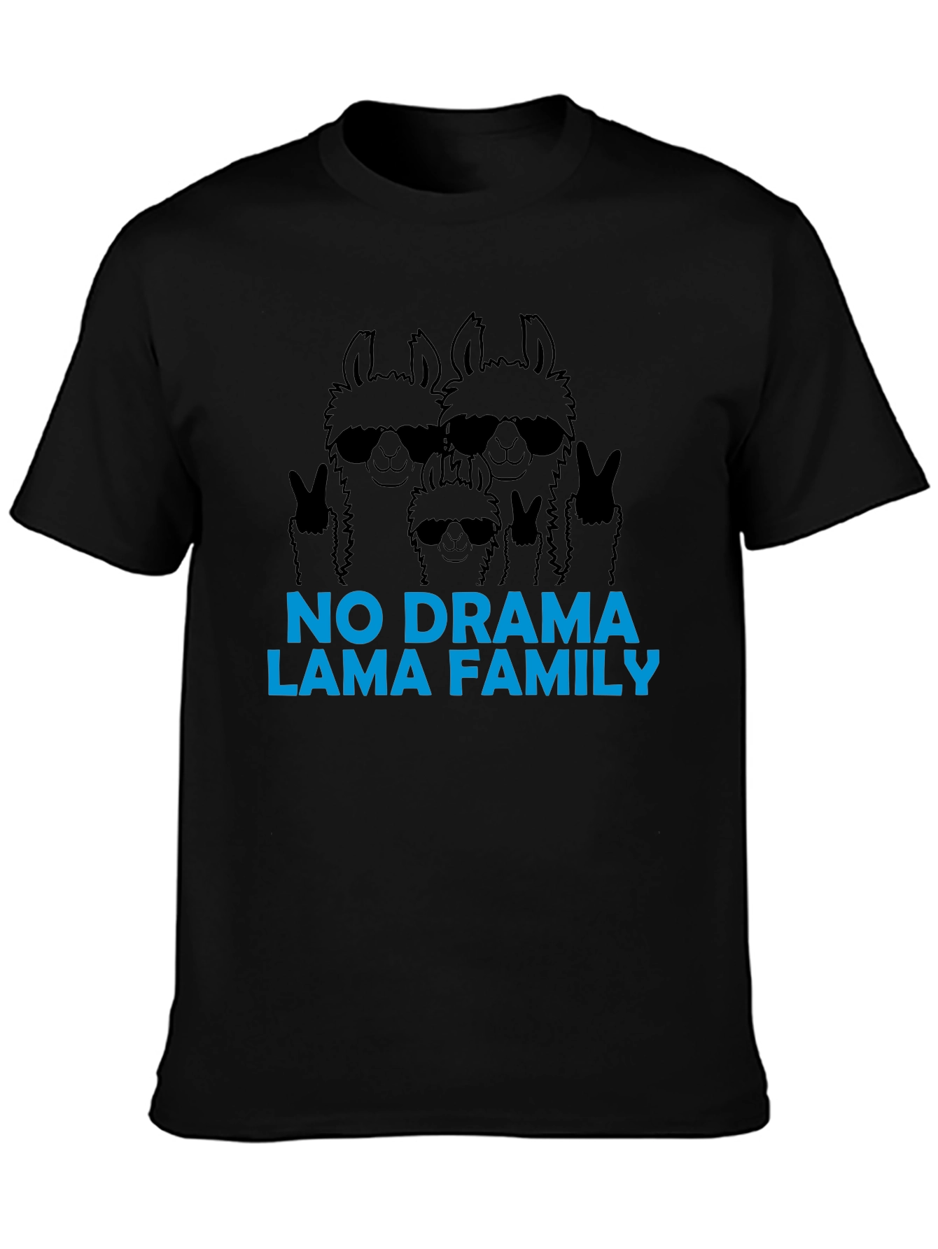 Cool Llama Family Graphic T-Shirt - No Drama