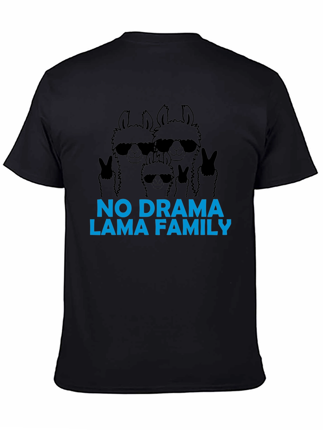 Cool Llama Family Graphic T-Shirt - No Drama