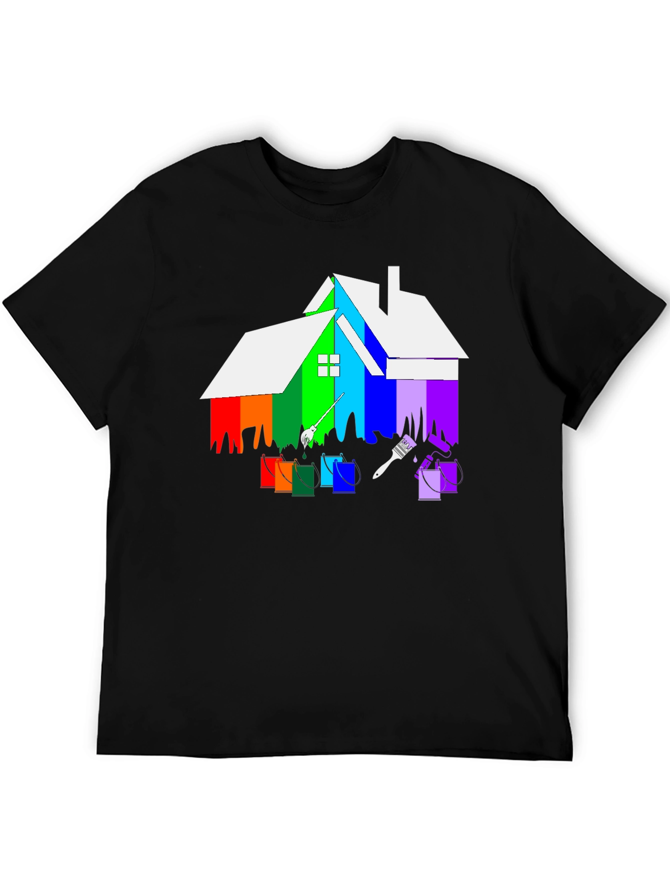 Rainbow House Painting T-Shirt