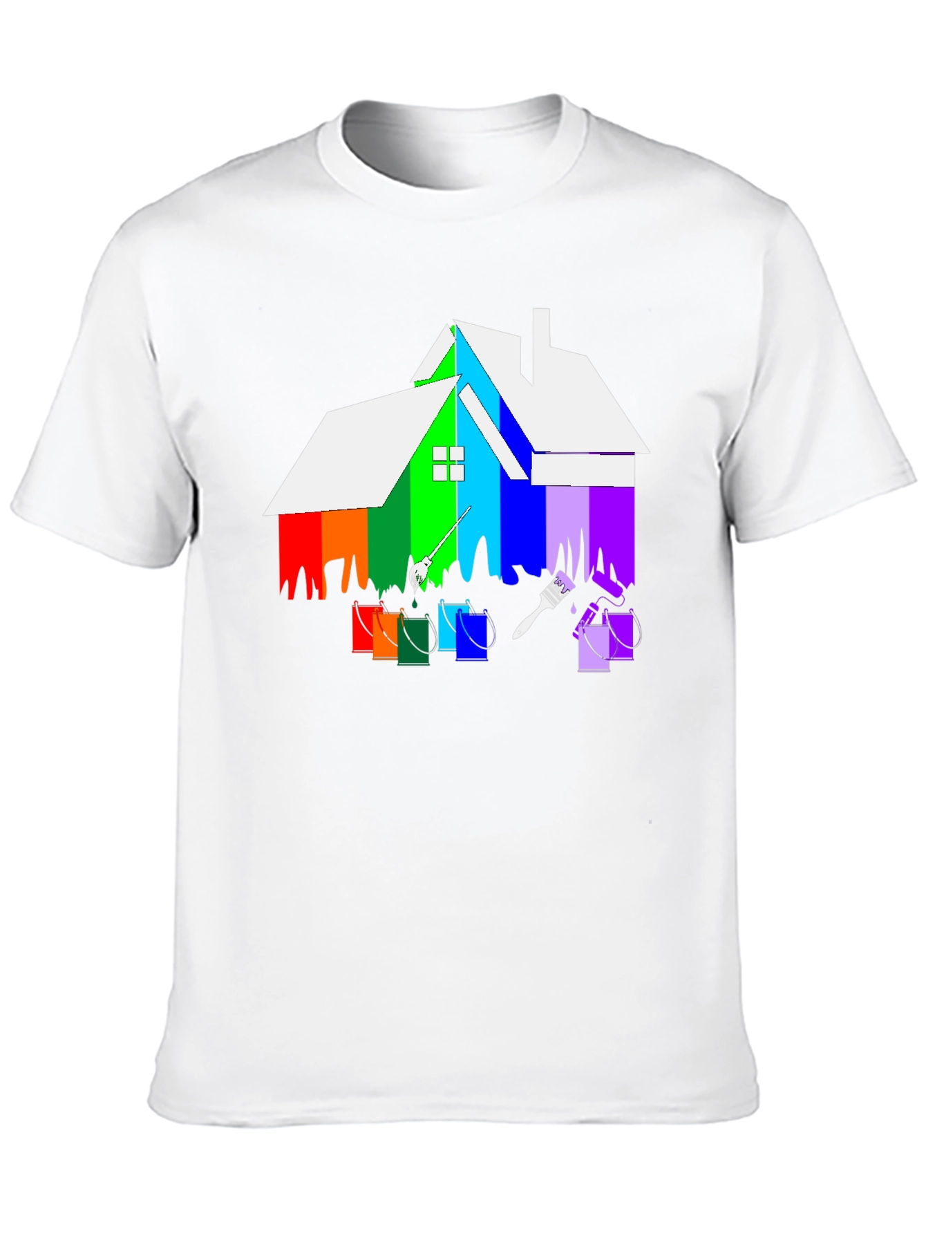 Rainbow House Painting T-Shirt