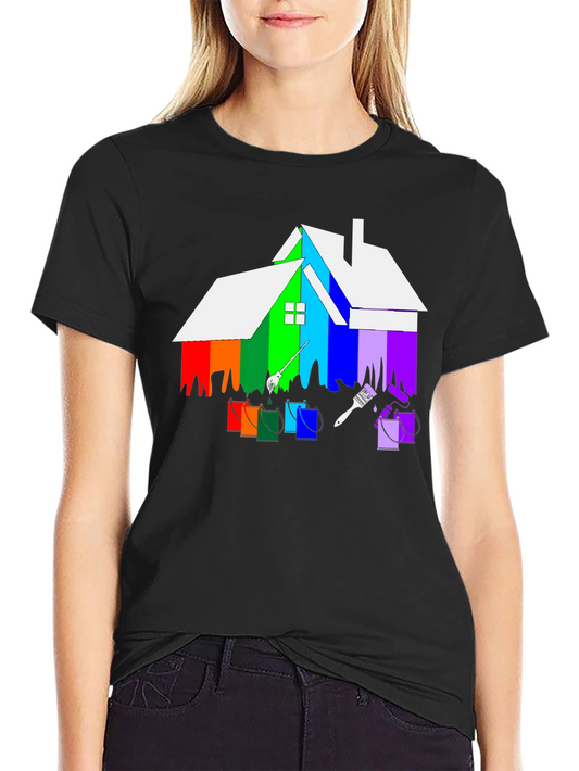 Rainbow House Painting T-Shirt
