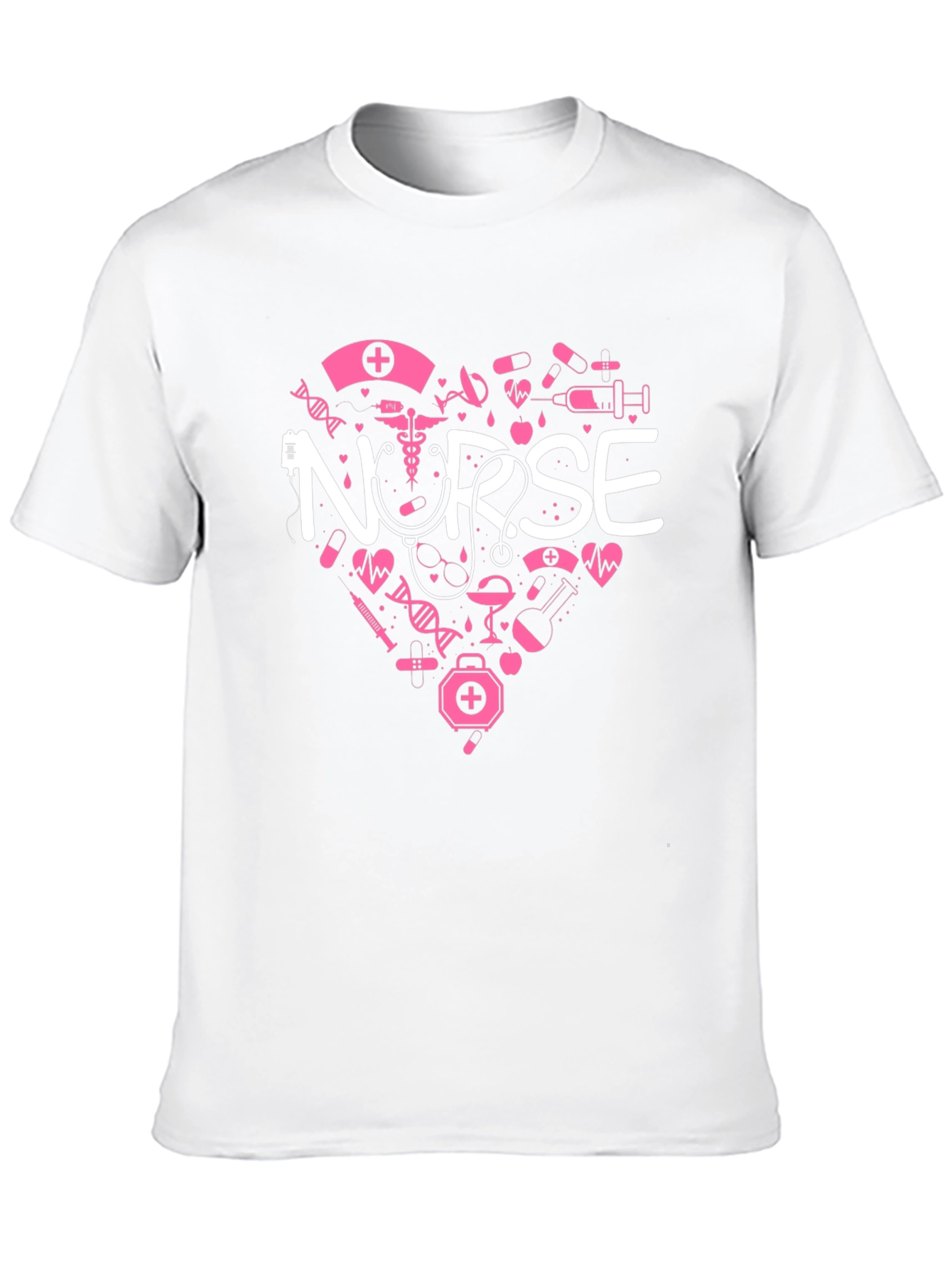 Nurse Love Heart Graphic T-Shirt - Black