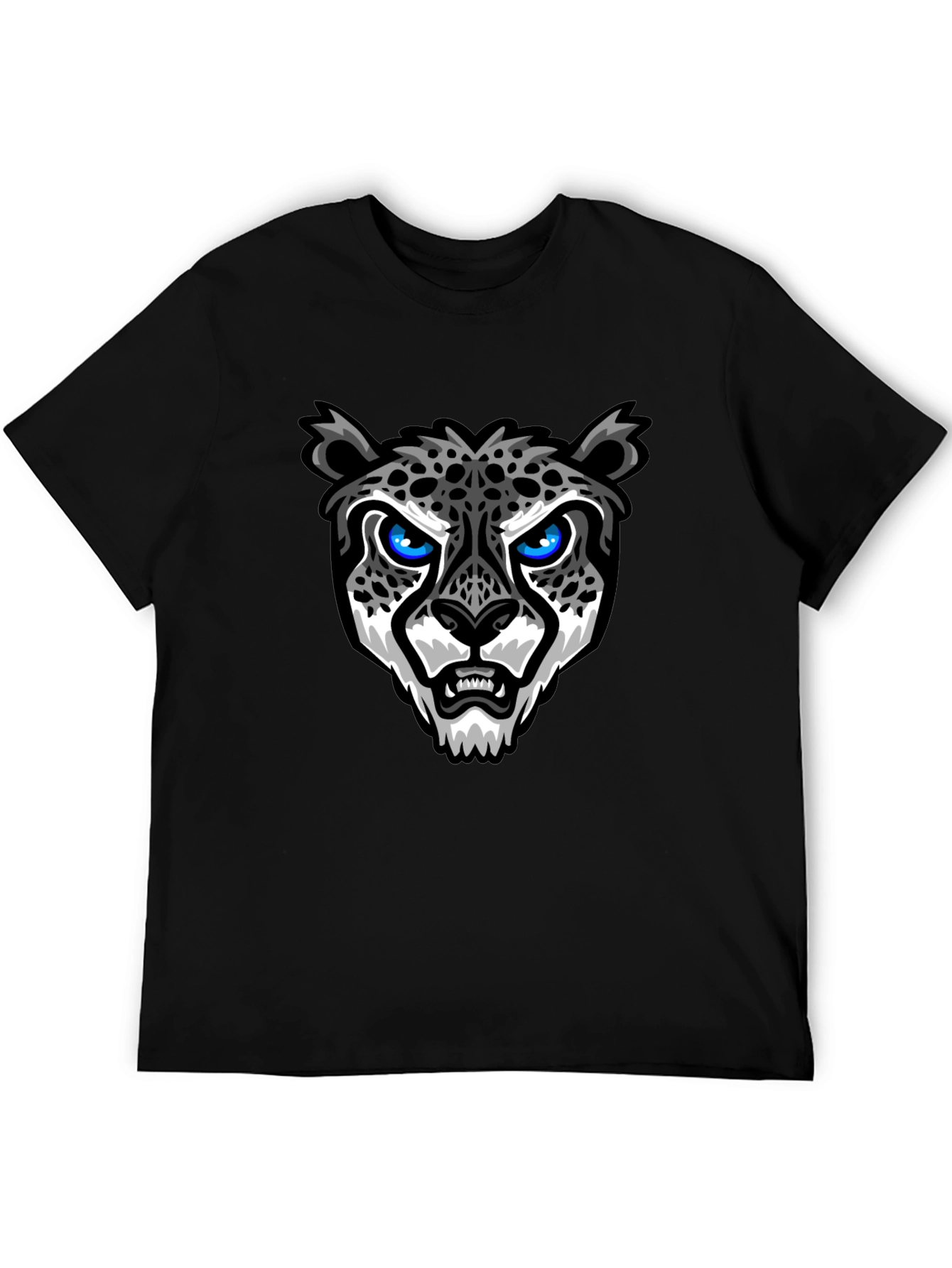 Cool Cheetah Graphic T-Shirt - Trendy Black Tee
