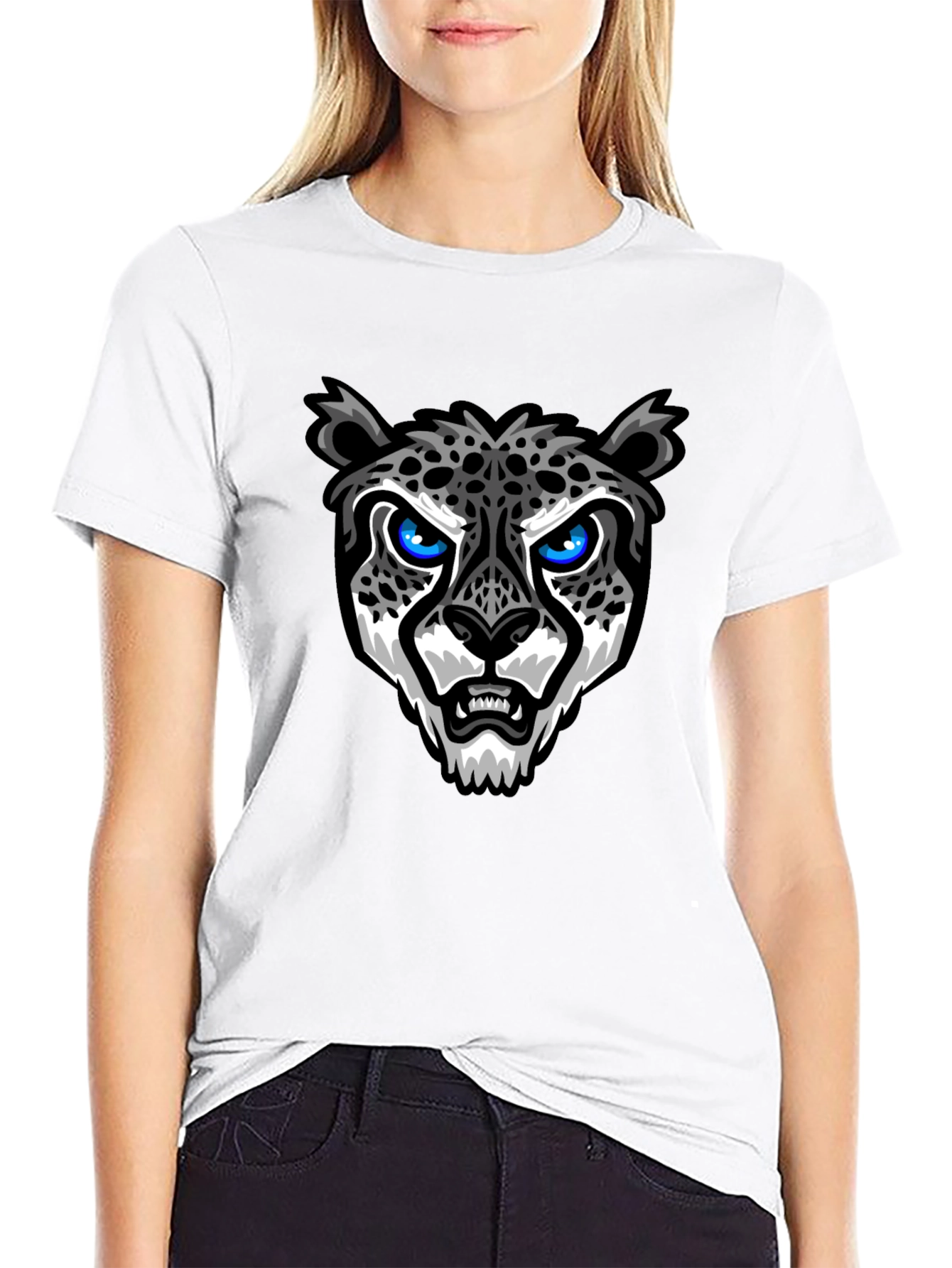 Cool Cheetah Graphic T-Shirt - Trendy Black Tee