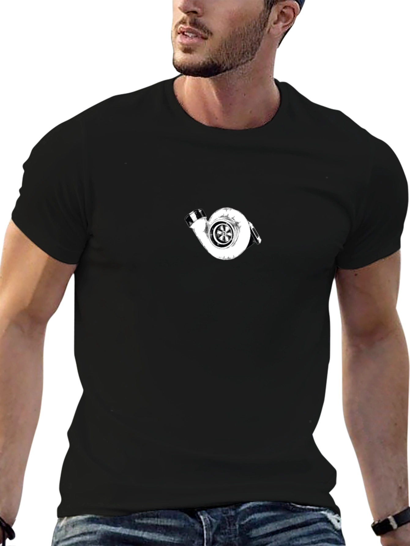 Turbo Graphic Tee - Black Cotton T-Shirt