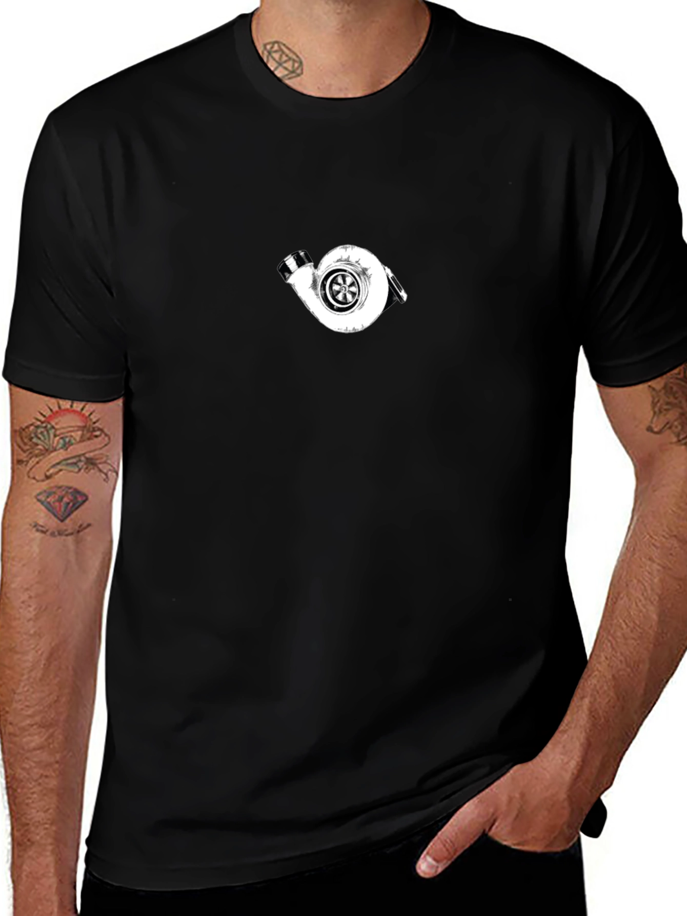 Turbo Graphic Tee - Black Cotton T-Shirt