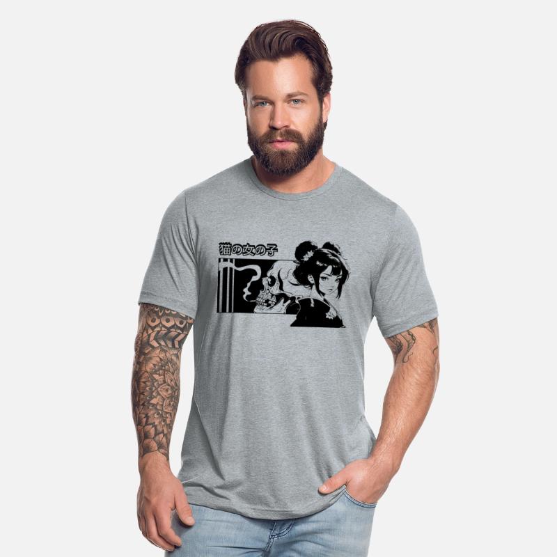 Japan Anime girl demon geisha skull Oni harajuku