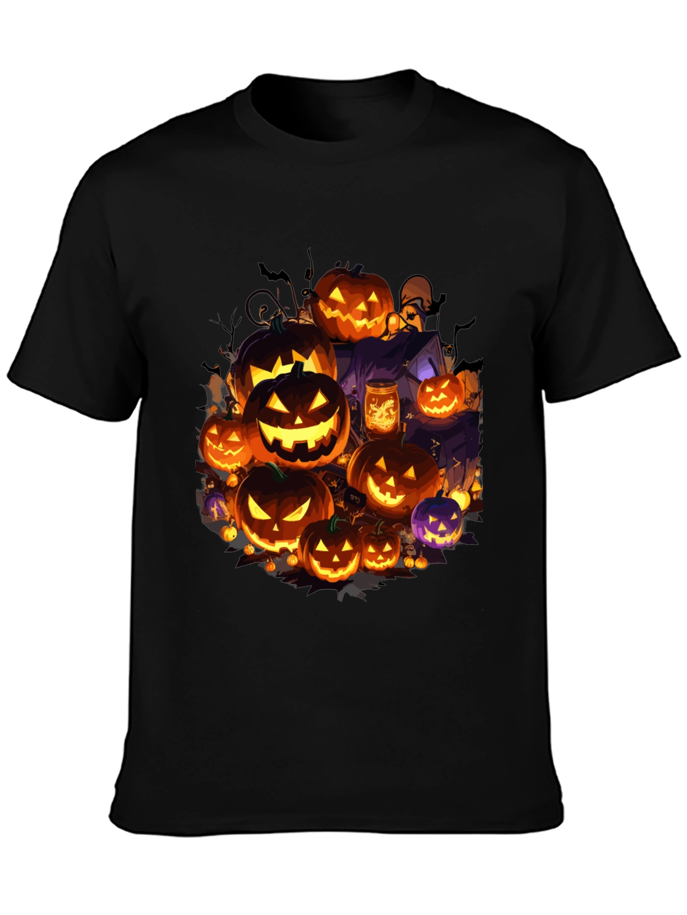 Halloween Pumpkin Patch Graphic Tee - Spooky Season