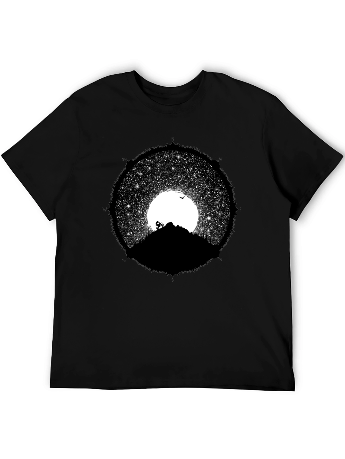Mountain Biker Graphic Tee - Night Sky Design