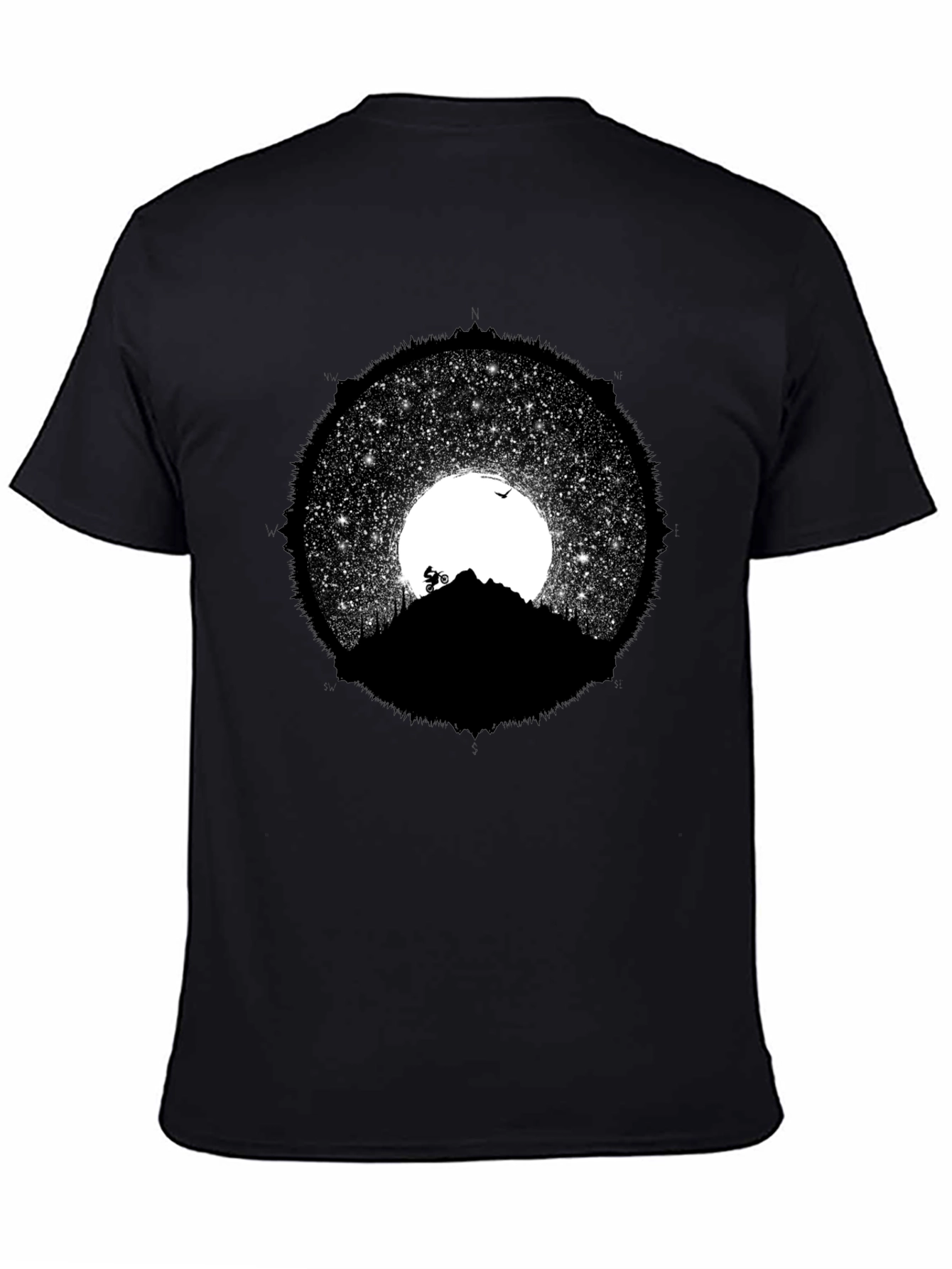 Mountain Biker Graphic Tee - Night Sky Design