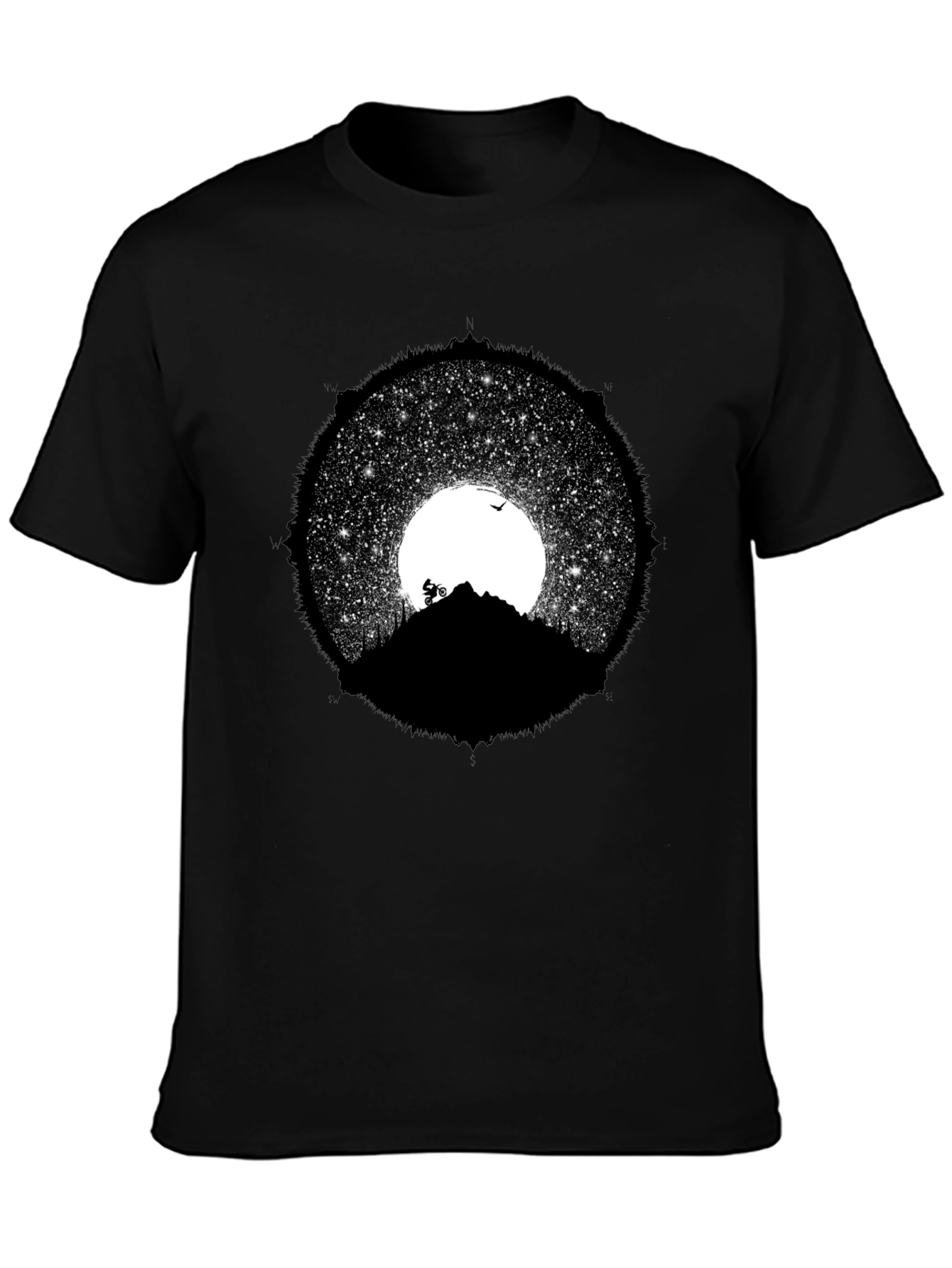 Mountain Biker Graphic Tee - Night Sky Design