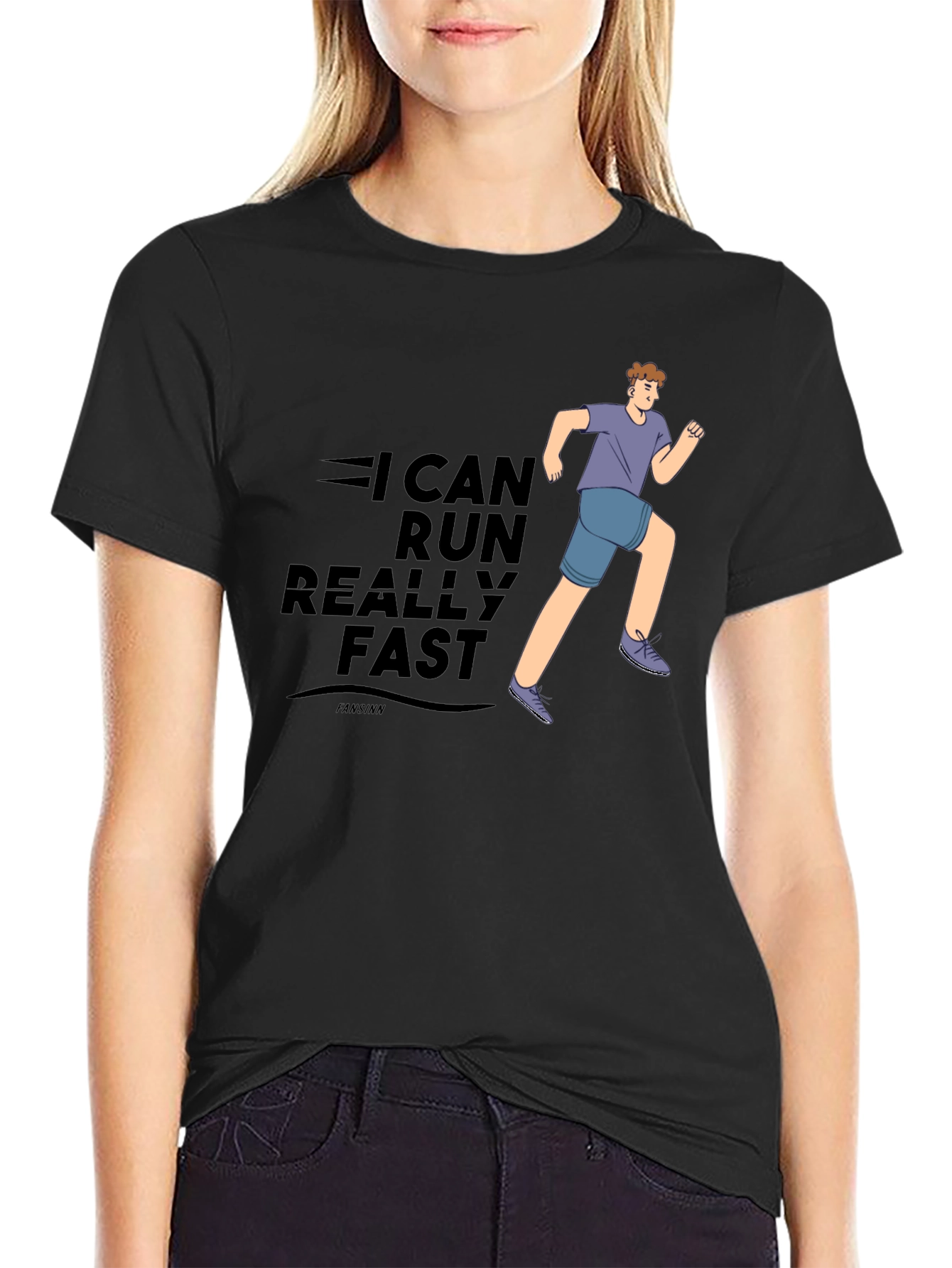 I Can Run Really Fast Black T-Shirt