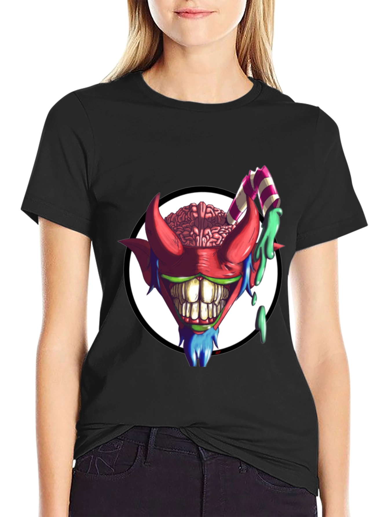 Crazy Brain Devil T-Shirt - Unique Graphic Tee