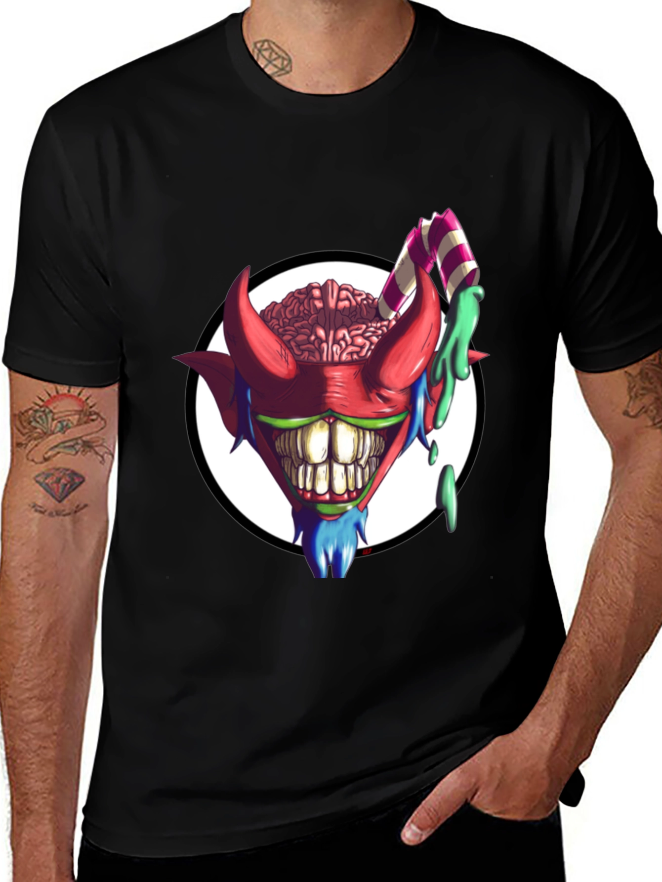 Crazy Brain Devil T-Shirt - Unique Graphic Tee