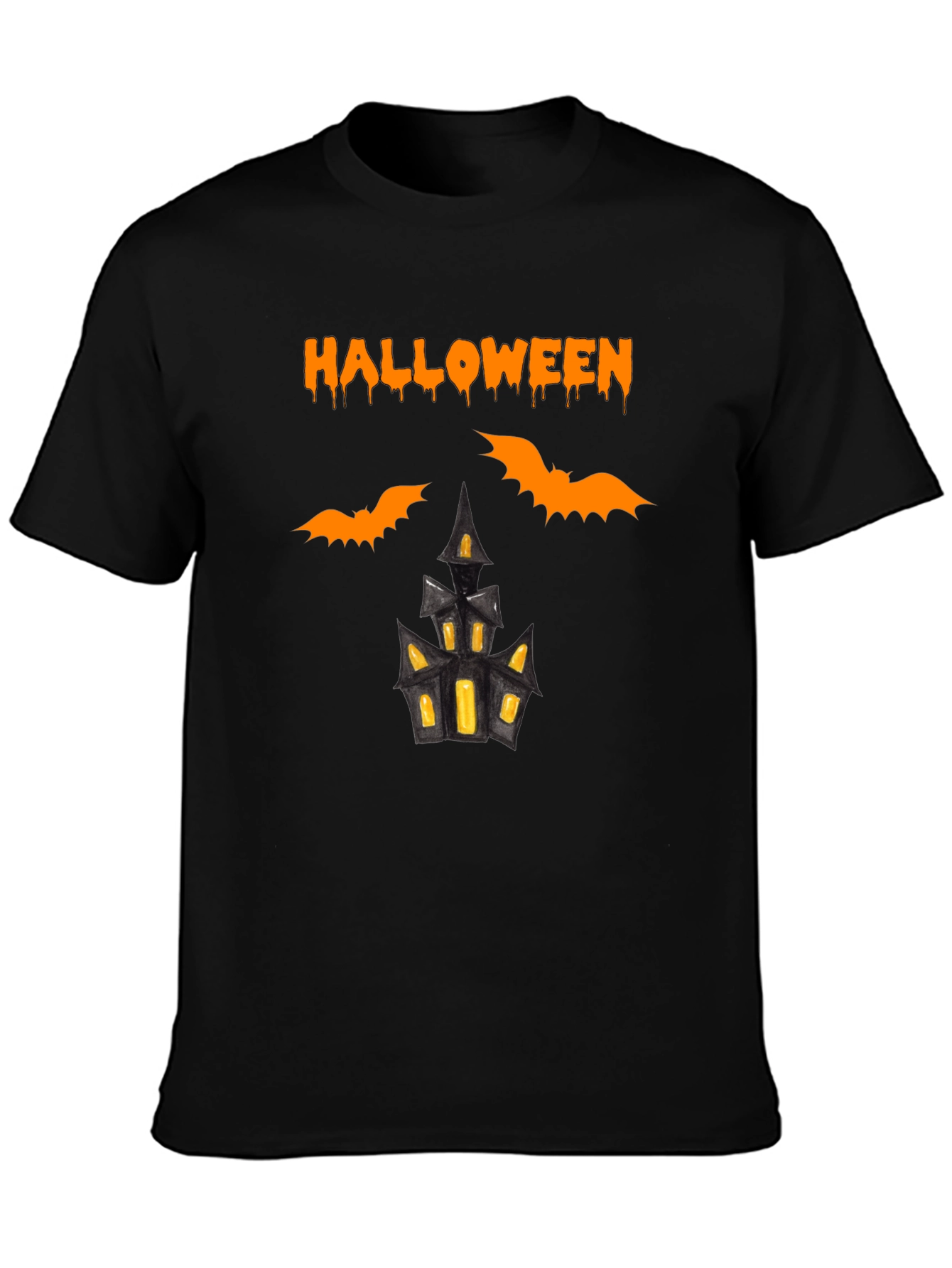 Halloween Bats and Haunted House T-Shirt