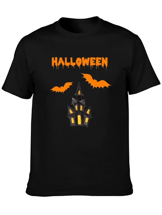 Halloween Bats and Haunted House T-Shirt