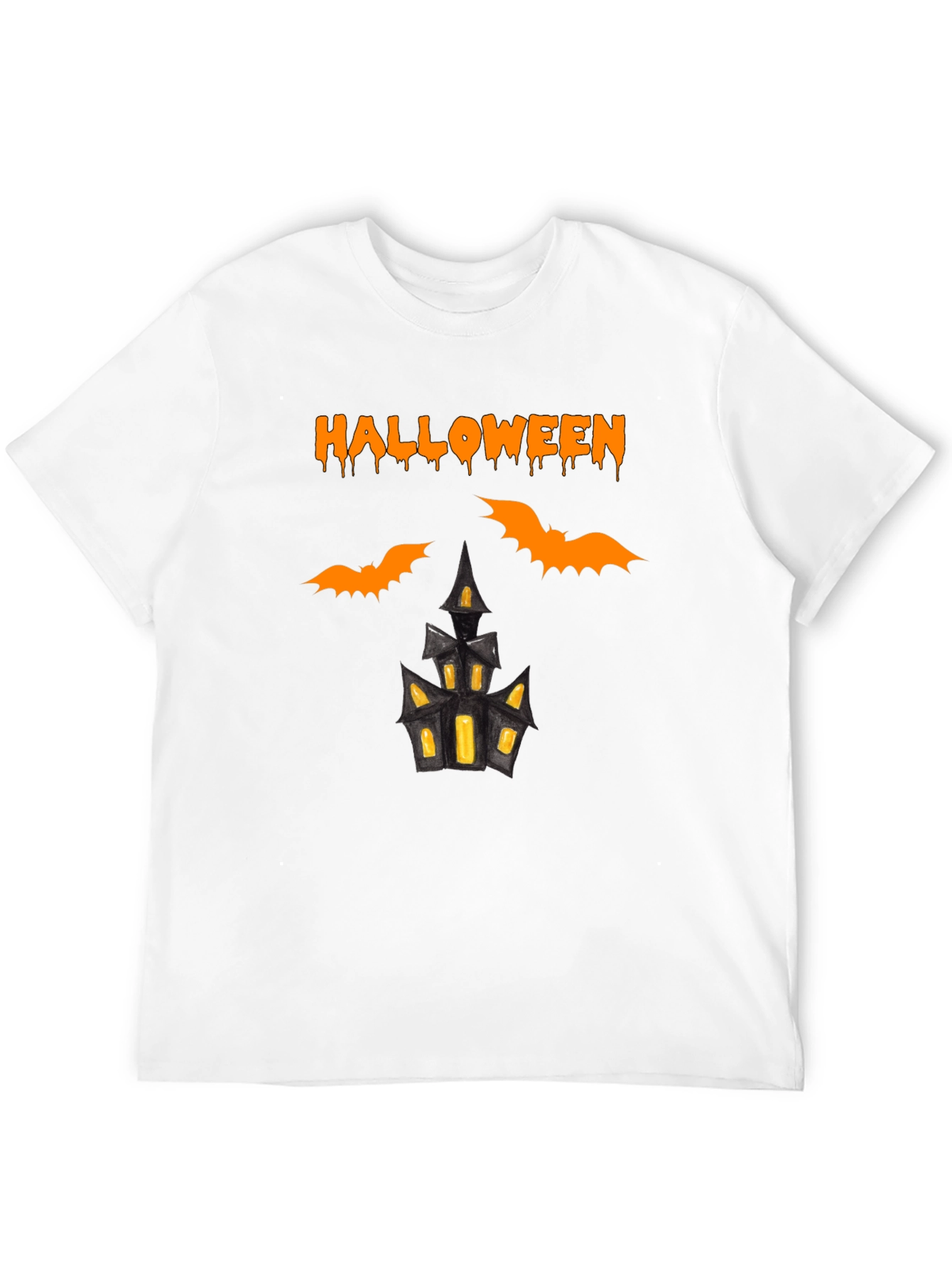 Halloween Bats and Haunted House T-Shirt