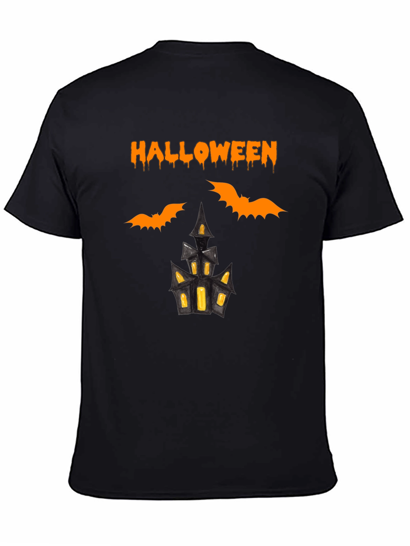 Halloween Bats and Haunted House T-Shirt