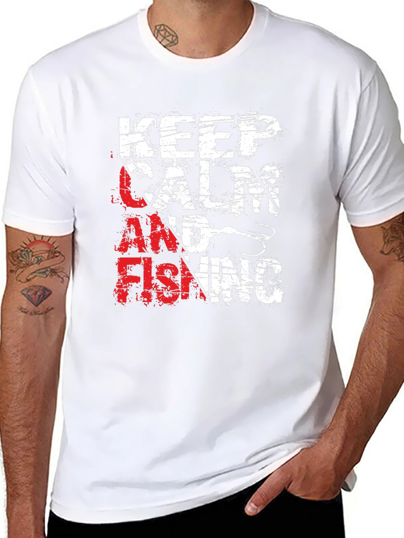 Keep Calm & Go Fishing Graphic T-Shirt