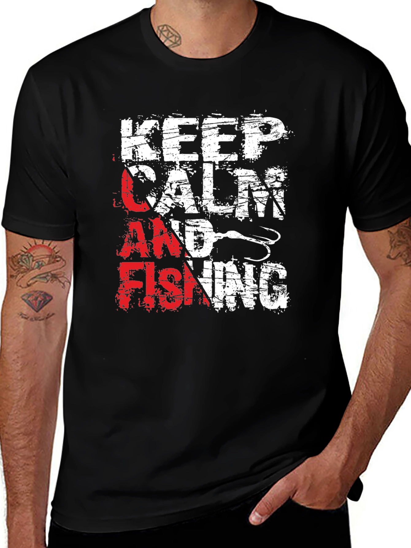 Keep Calm & Go Fishing Graphic T-Shirt