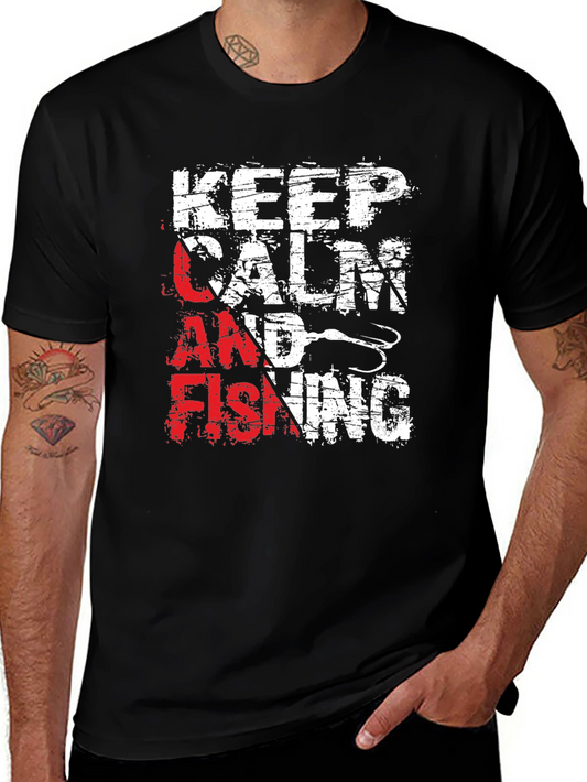 Keep Calm & Go Fishing Graphic T-Shirt