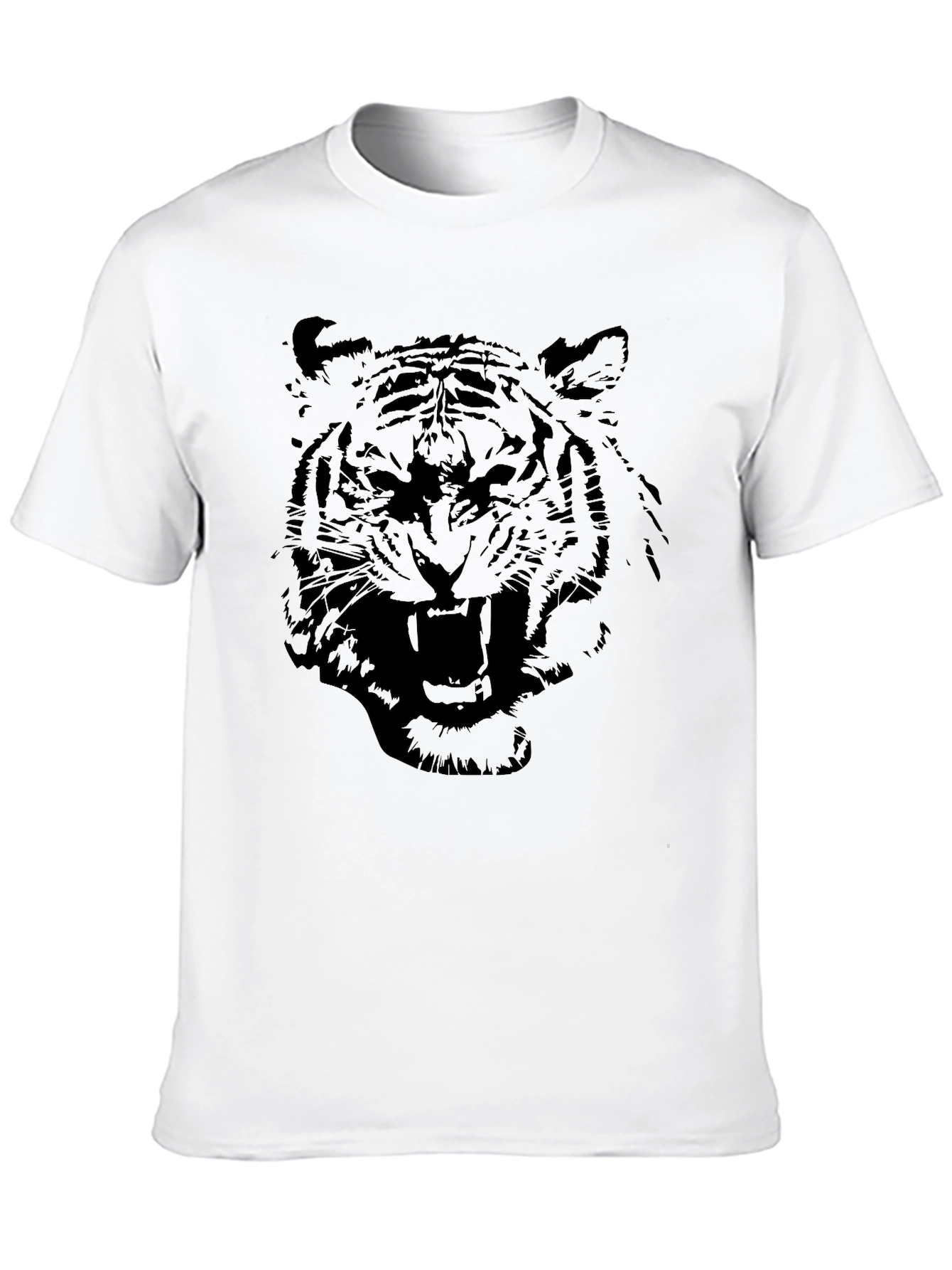 Black Tiger Graphic Tee - Mens Casual Shirt