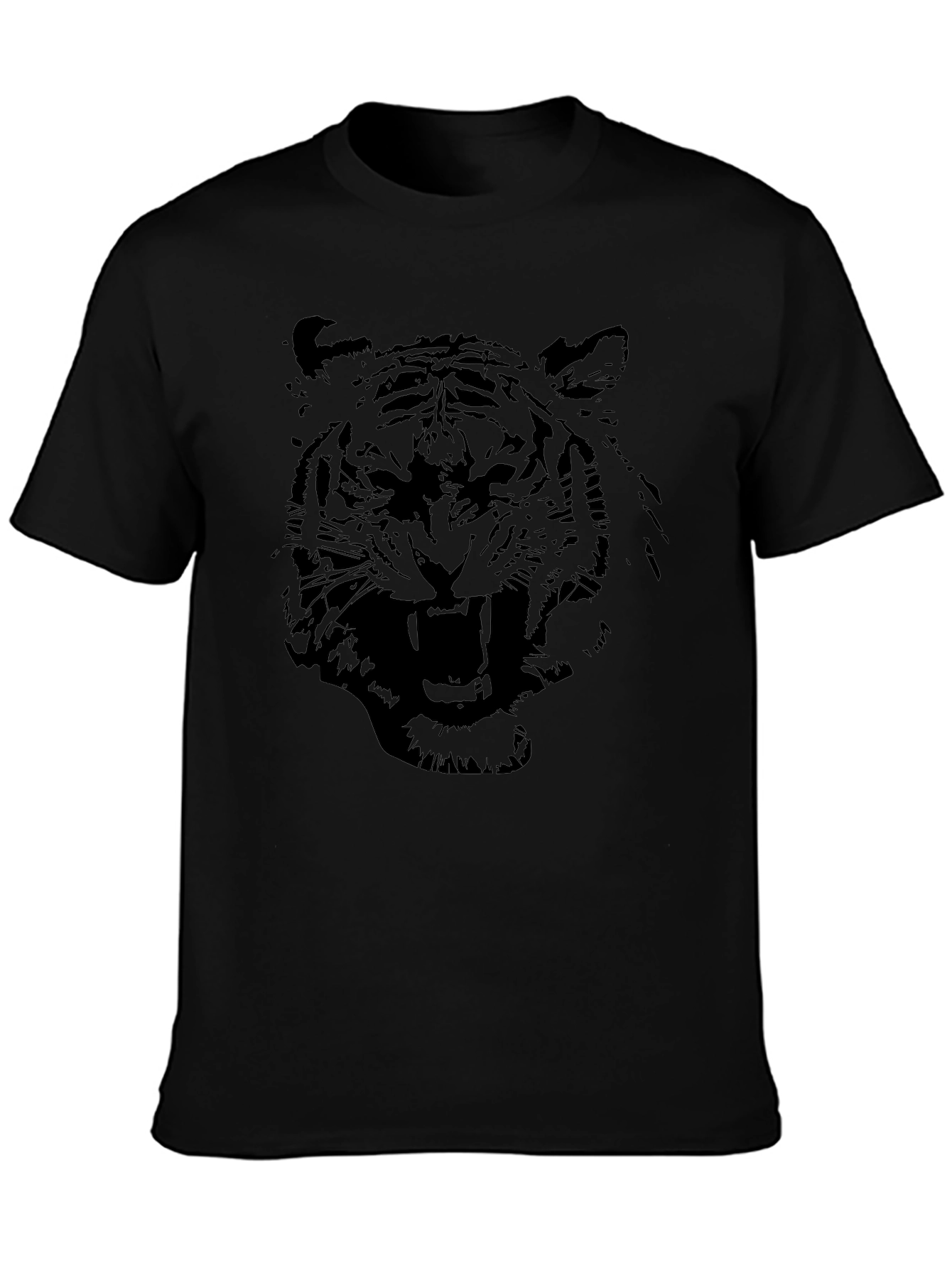 Black Tiger Graphic Tee - Mens Casual Shirt