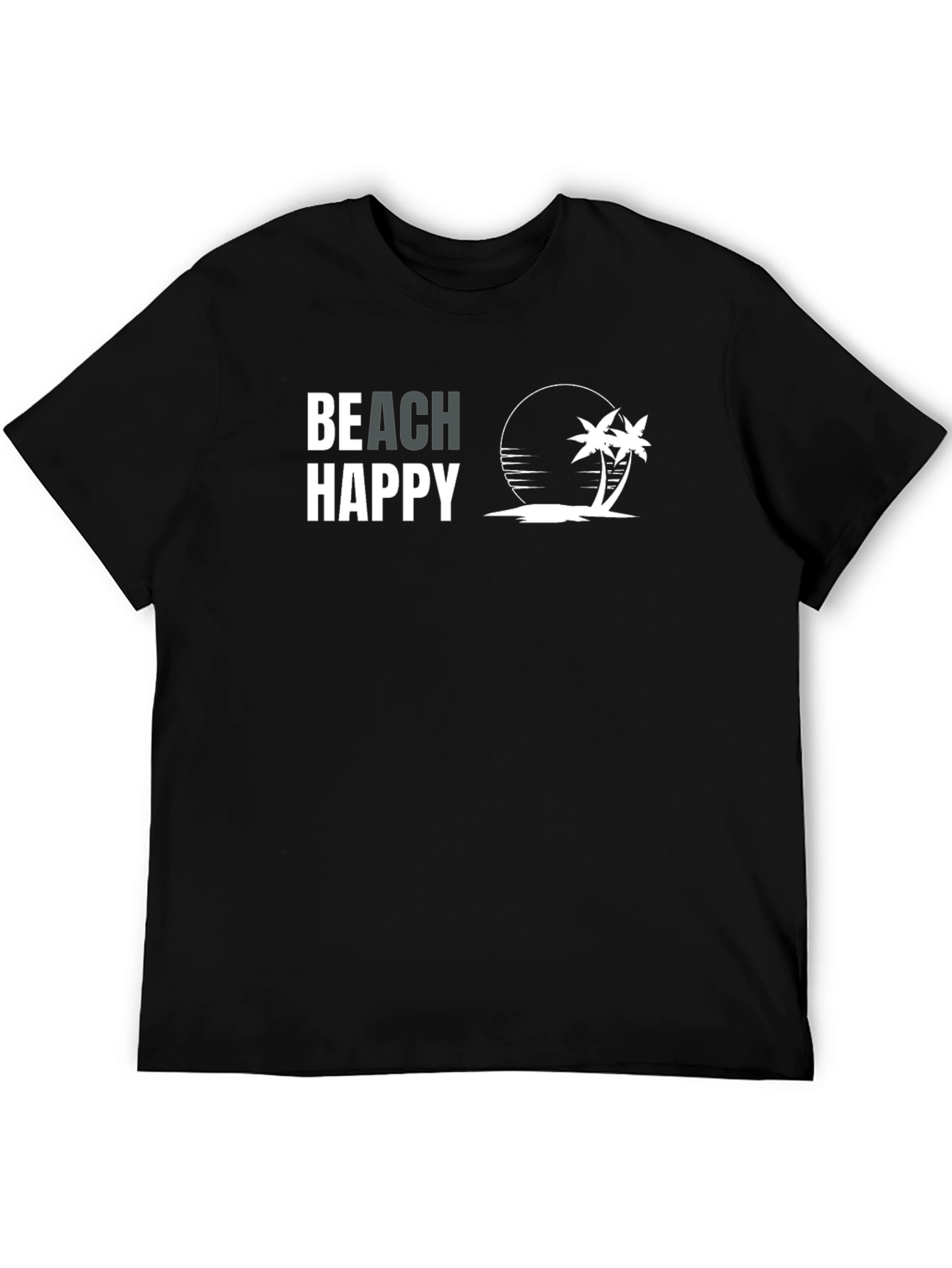 Beach Happy Graphic Tee - Palm Tree Design