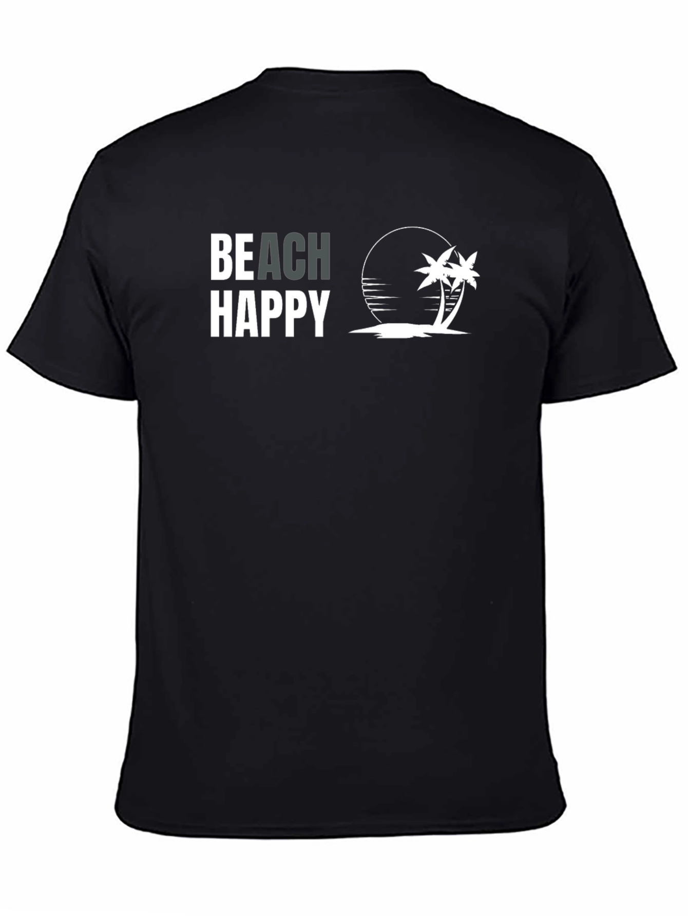 Beach Happy Graphic Tee - Palm Tree Design