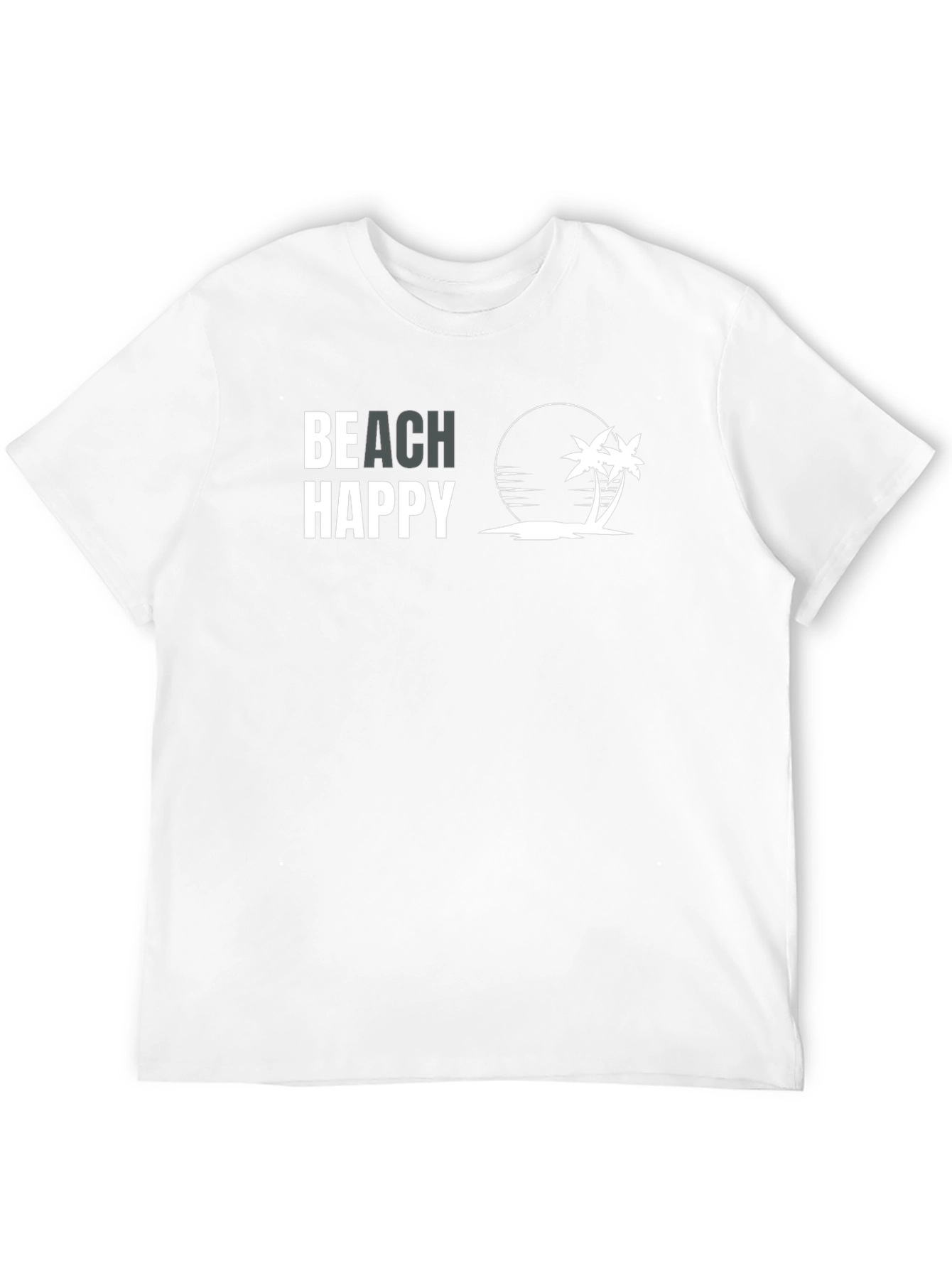 Beach Happy Graphic Tee - Palm Tree Design