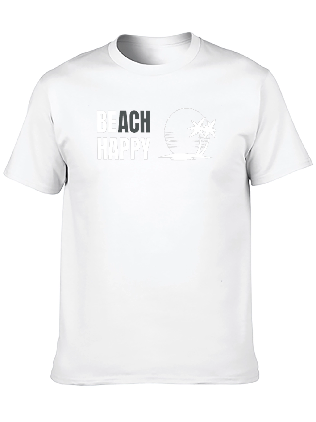 Beach Happy Graphic Tee - Palm Tree Design