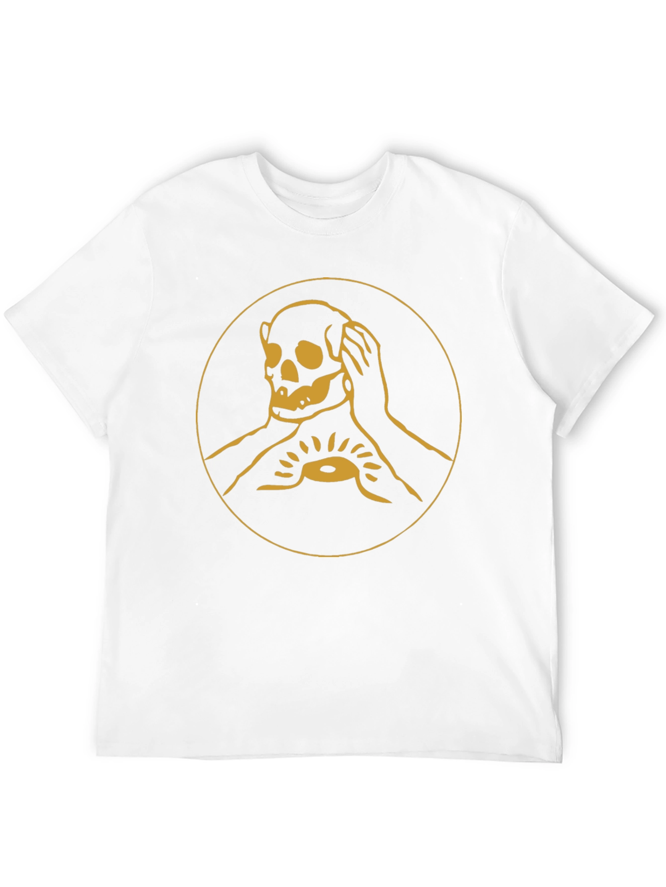 Skull & Hands Graphic Tee - Black Cotton T-Shirt