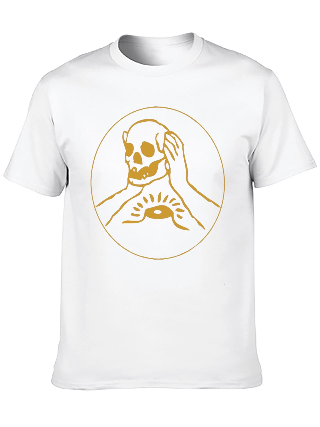 Skull & Hands Graphic Tee - Black Cotton T-Shirt
