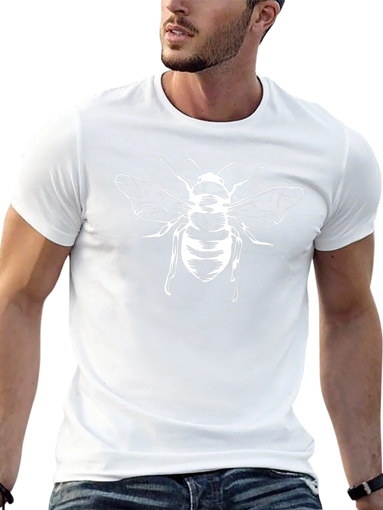 Black Graphic Tee - Bee Design