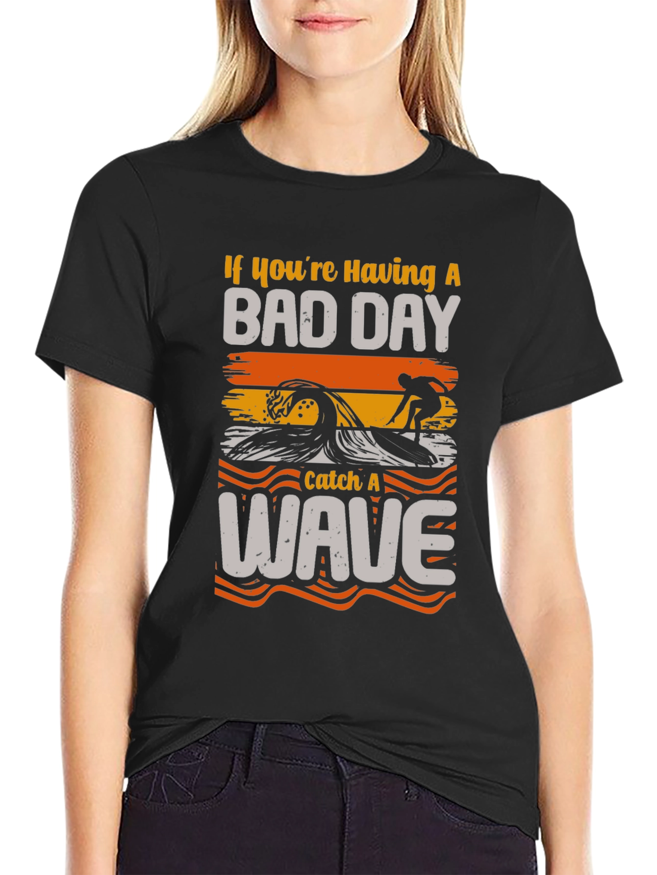 Bad Day Wave Surfer Graphic T-Shirt