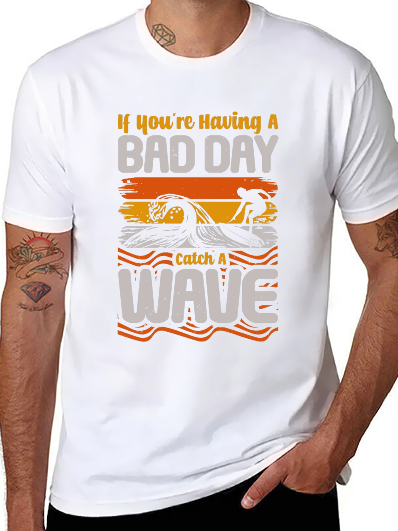 Bad Day Wave Surfer Graphic T-Shirt