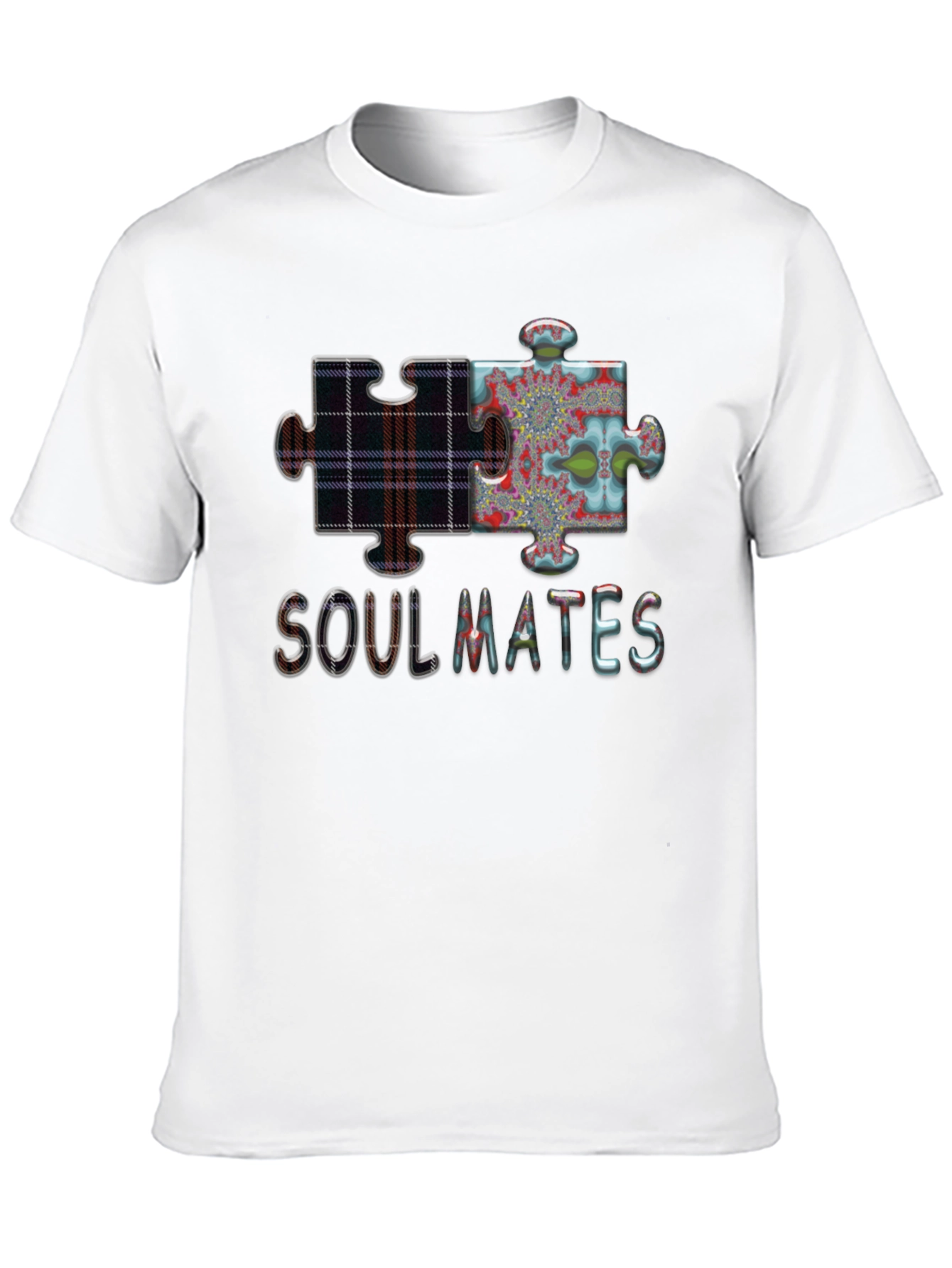 Soulmates Puzzle Piece Graphic Tee - Black