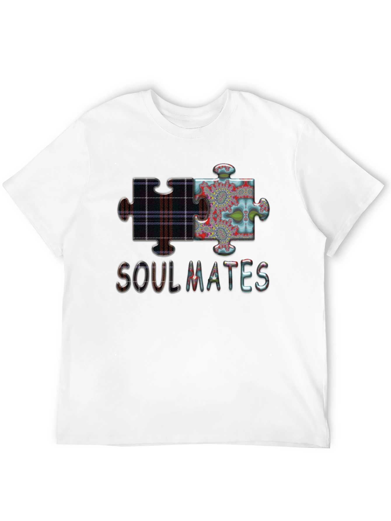 Soulmates Puzzle Piece Graphic Tee - Black