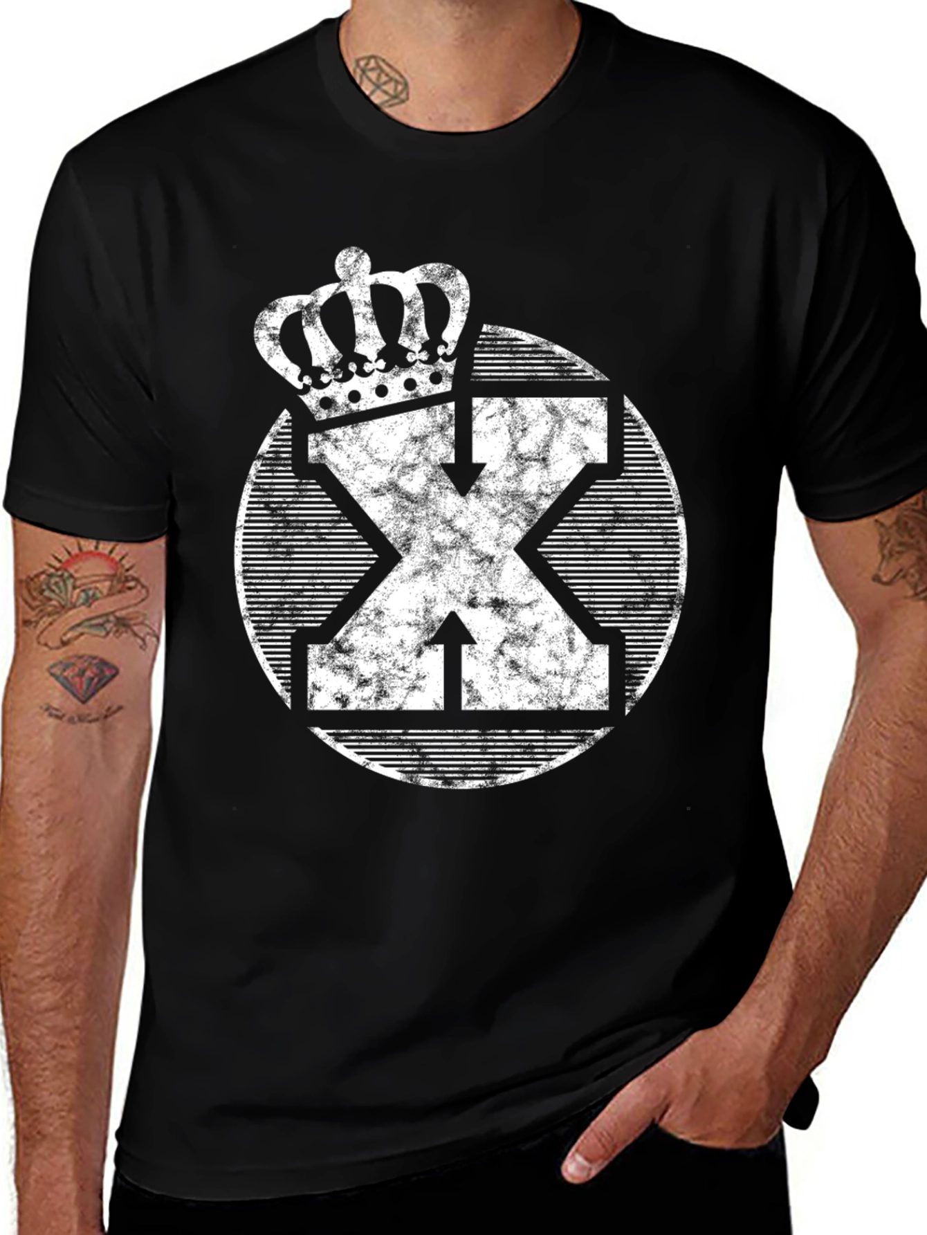 Crown & Arrow Graphic Tee - Unisex Black T-Shirt