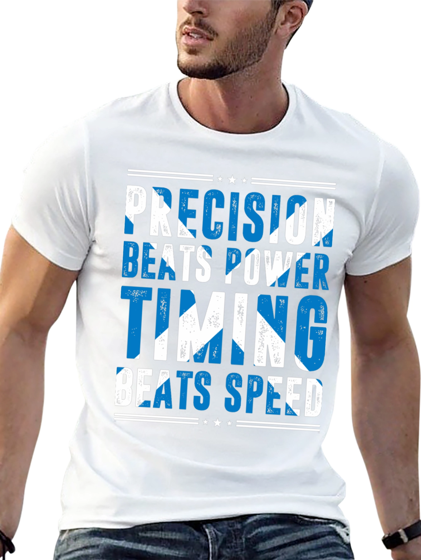 Precision Beats Power Scottish Flag T-Shirt