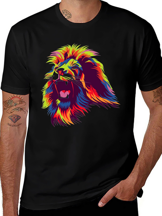 Roaring Lion Graphic Tee - Bold Colorful Design
