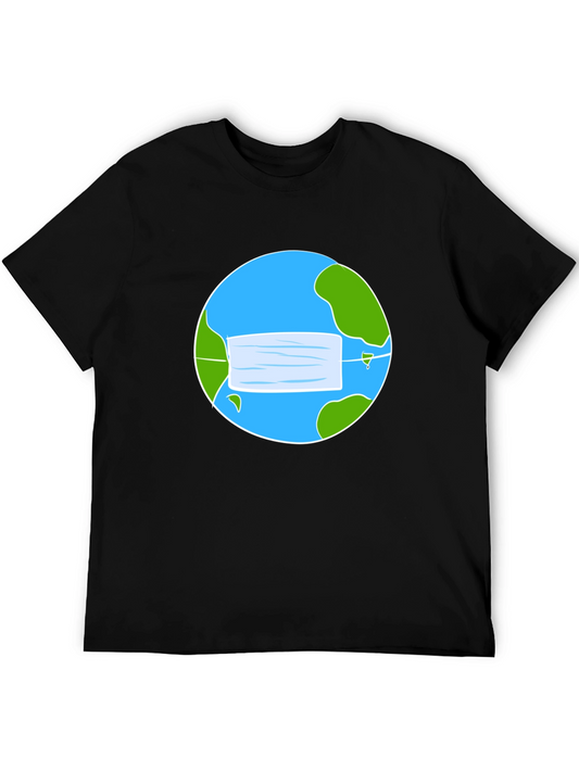 Earth with Mask Graphic Tee - Protect Our Planet