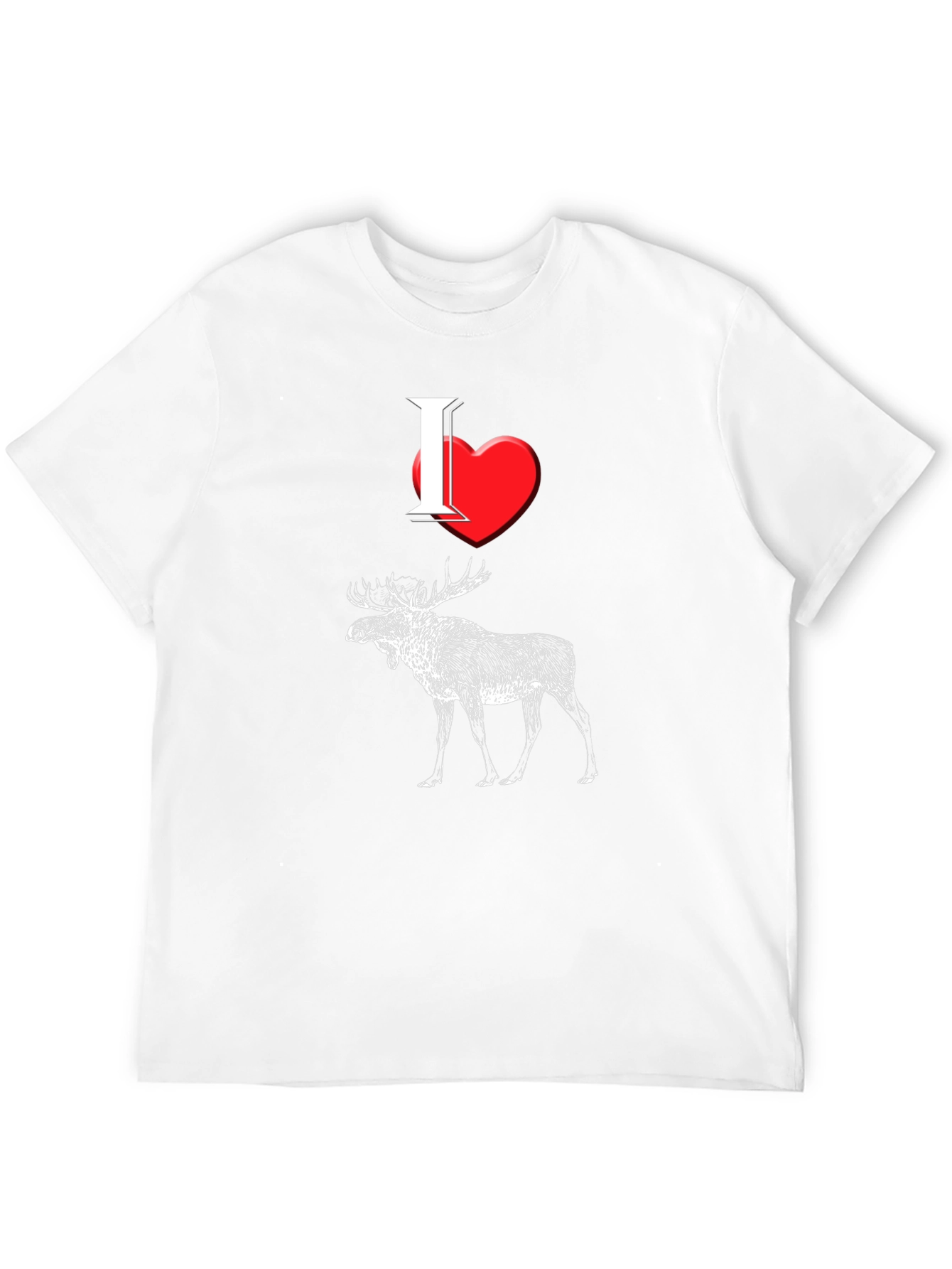 I Heart Moose T-Shirt - Black Cotton Tee