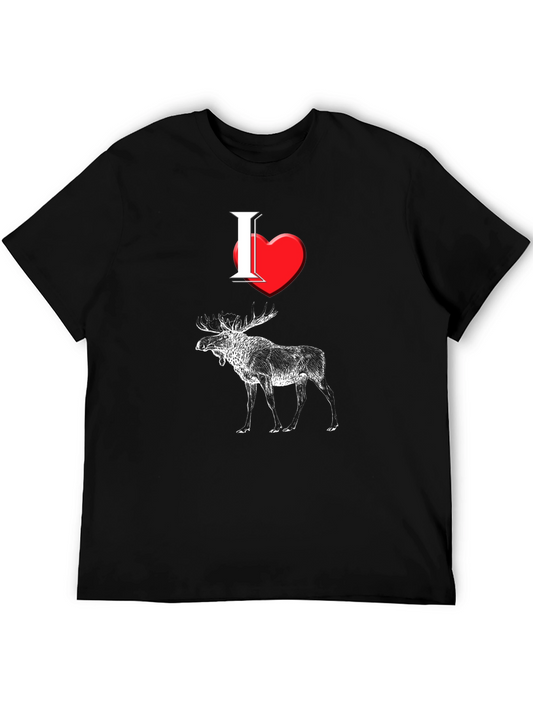 I Heart Moose T-Shirt - Black Cotton Tee