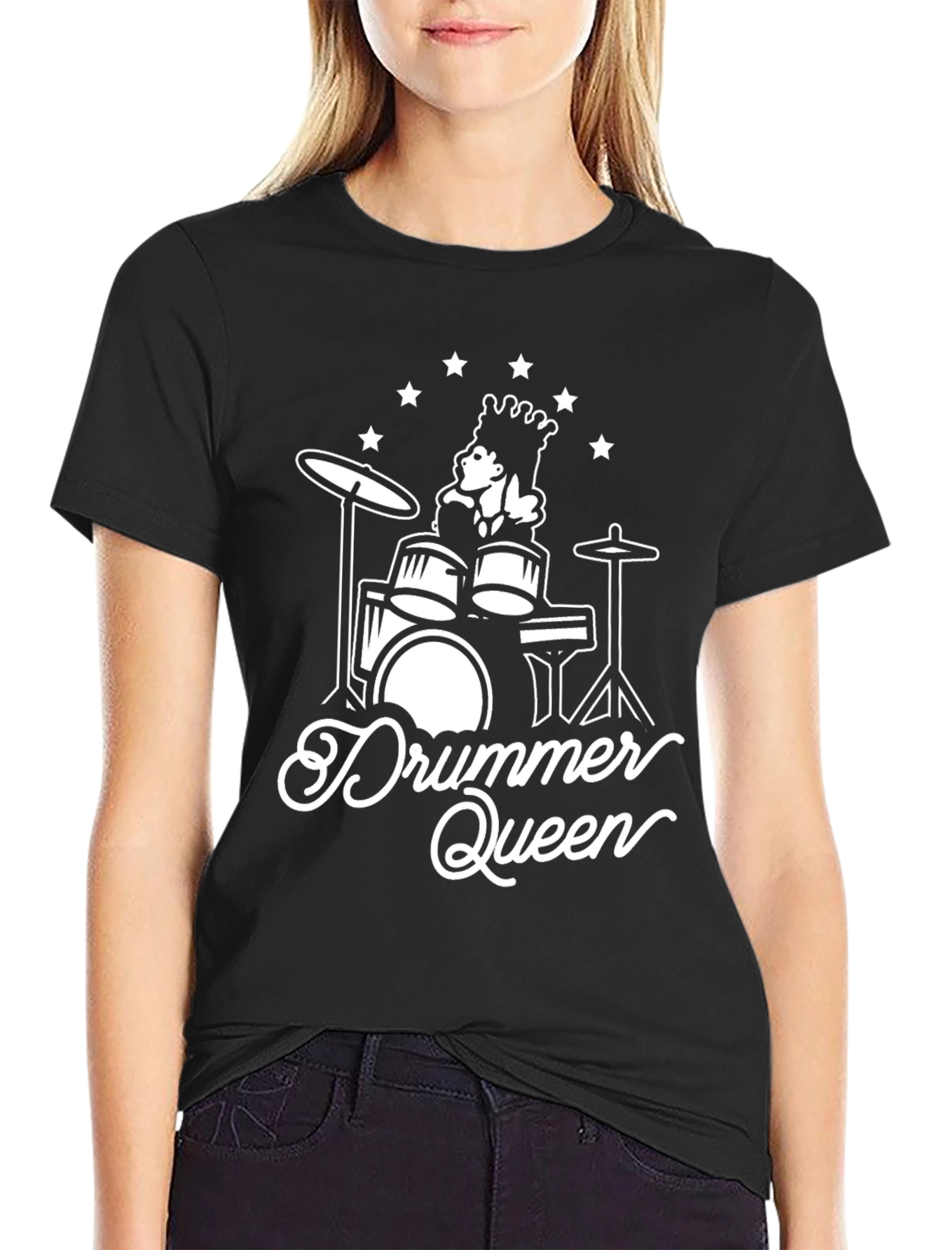 Drummer Queen Black T-Shirt