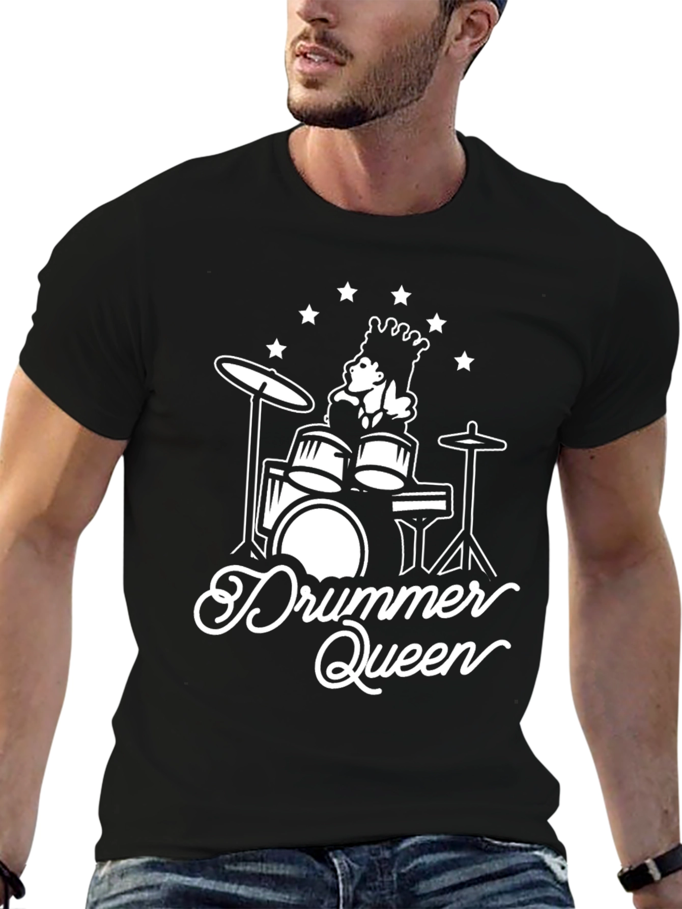 Drummer Queen Black T-Shirt
